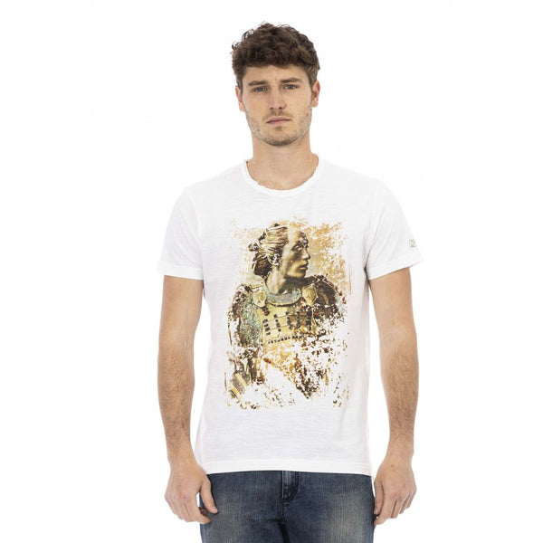 White Cotton Men T-Shirt Trussardi Action