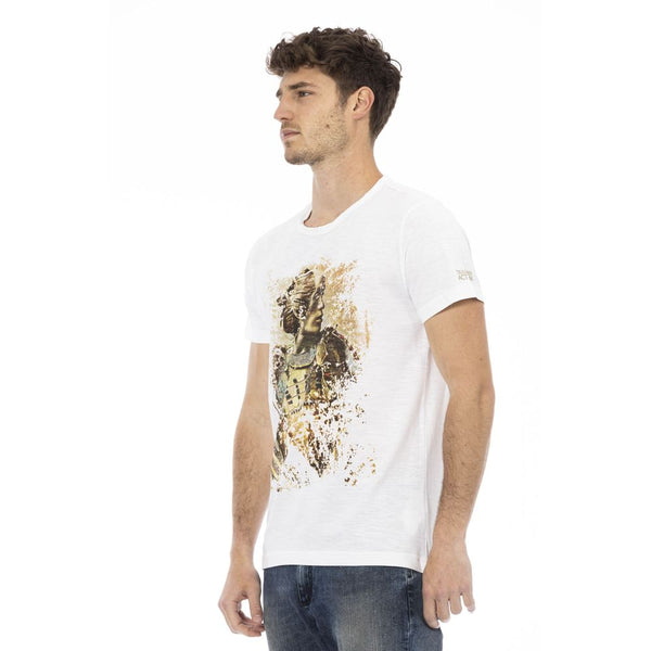 White Cotton Men T-Shirt Trussardi Action