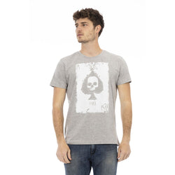 Gray Cotton Men T-Shirt Trussardi Action