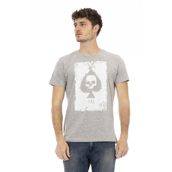 Gray Cotton Men T-Shirt Trussardi Action
