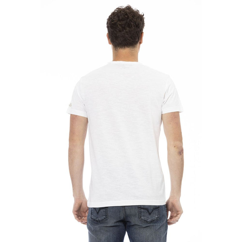 White Cotton Men T-Shirt Trussardi Action
