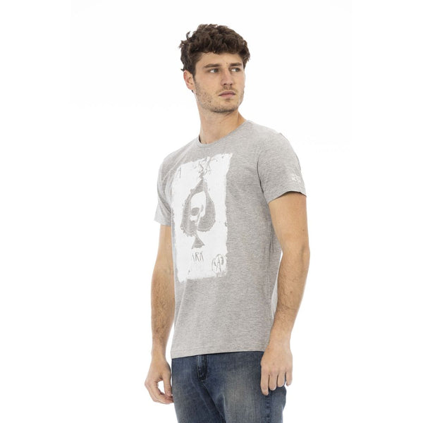 Gray Cotton Men T-Shirt Trussardi Action