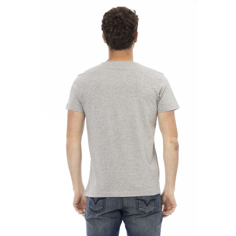 Gray Cotton Men T-Shirt Trussardi Action