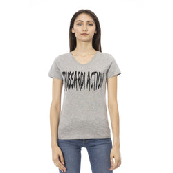 Gray Cotton Women Top Trussardi Action