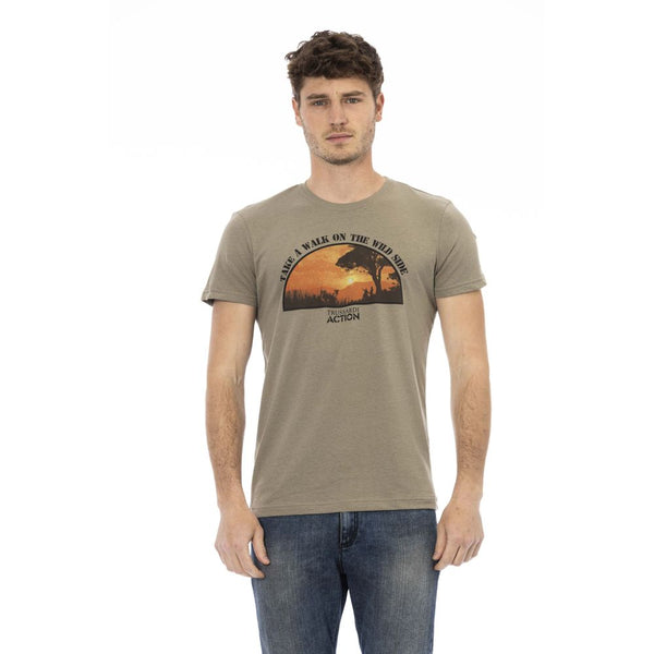 Green Cotton Men T-Shirt Trussardi Action
