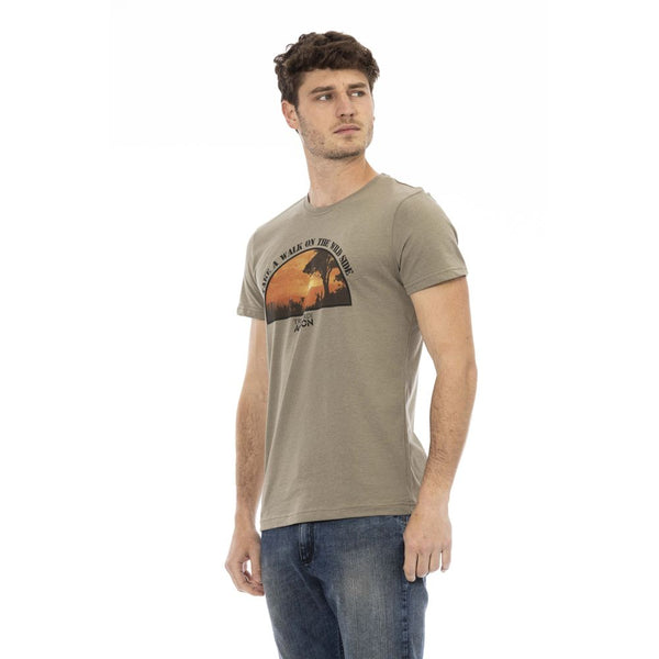 Green Cotton Men T-Shirt Trussardi Action