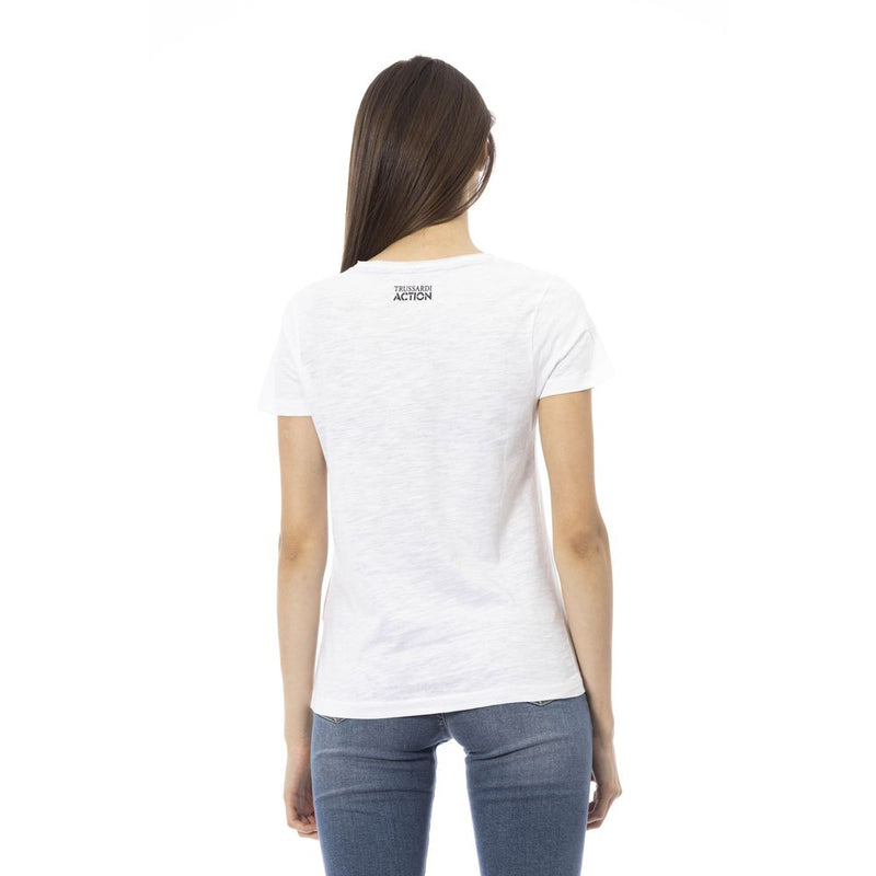 White Cotton Women Top Trussardi Action