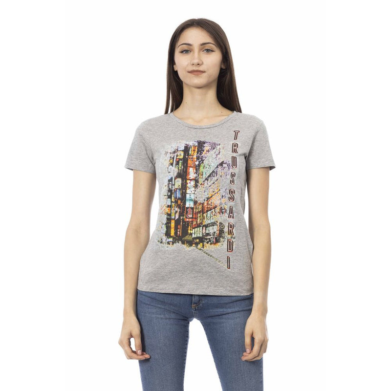 Gray Cotton Women Top Trussardi Action