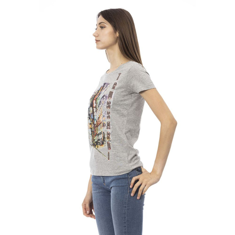 Gray Cotton Women Top Trussardi Action