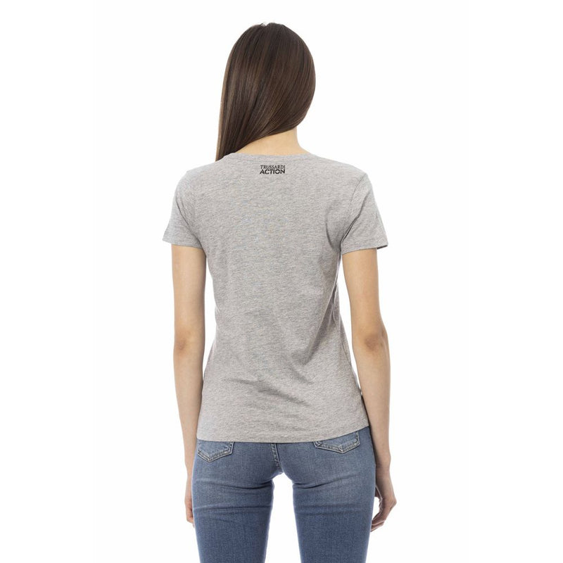 Gray Cotton Women Top Trussardi Action