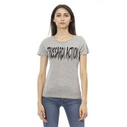 Gray Cotton Women Top Trussardi Action