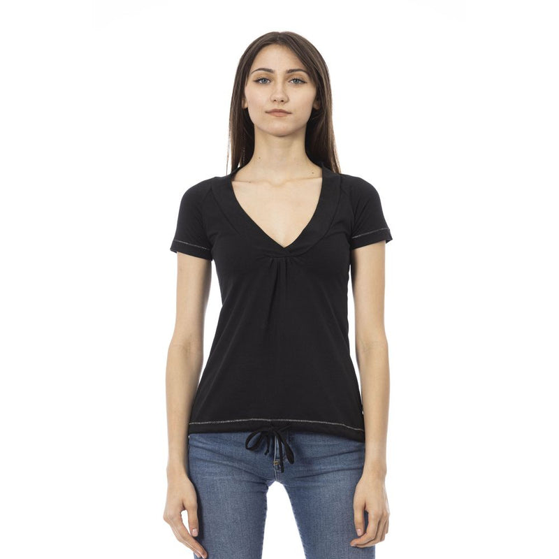 Black Cotton Women Top Trussardi Action