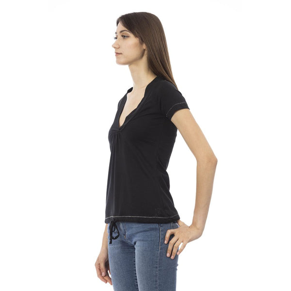 Black Cotton Women Top Trussardi Action