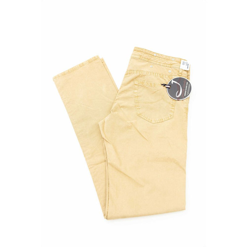 Beige Cotton Men Jean Jacob Cohen