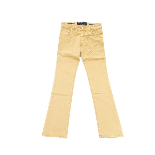 Beige Cotton Men Jean Jacob Cohen