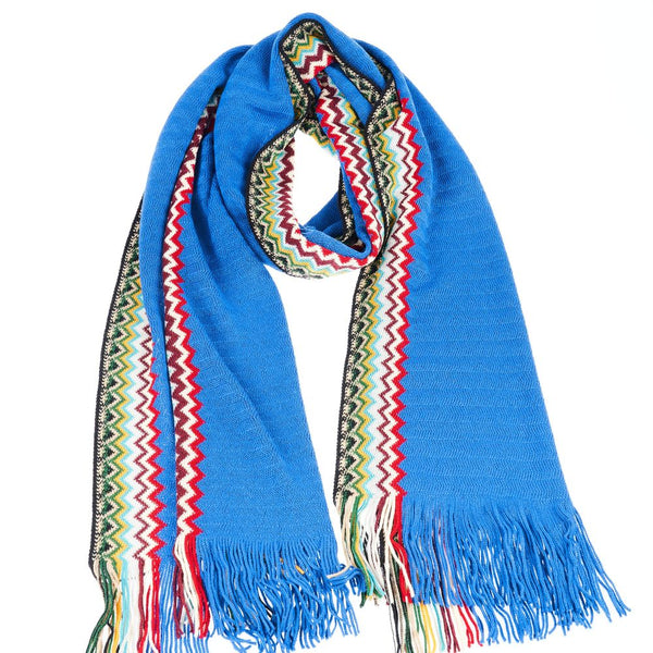 Blue Wool Men Scarf Missoni