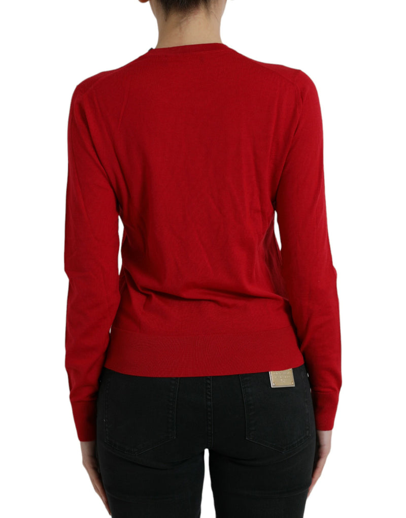 Radiant Red Wool Pullover Sweater Dolce & Gabbana