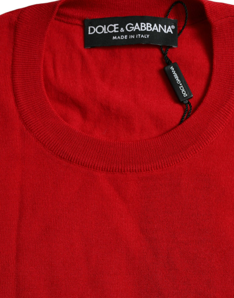 Radiant Red Wool Pullover Sweater Dolce & Gabbana