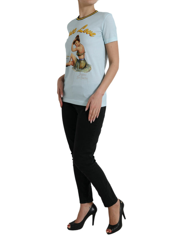 Elegant Light Blue Cotton T-Shirt Dolce & Gabbana