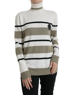 Italian Striped Wool Turtleneck Sweater Dolce & Gabbana