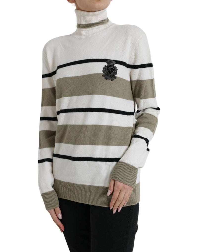 Italian Striped Wool Turtleneck Sweater Dolce & Gabbana