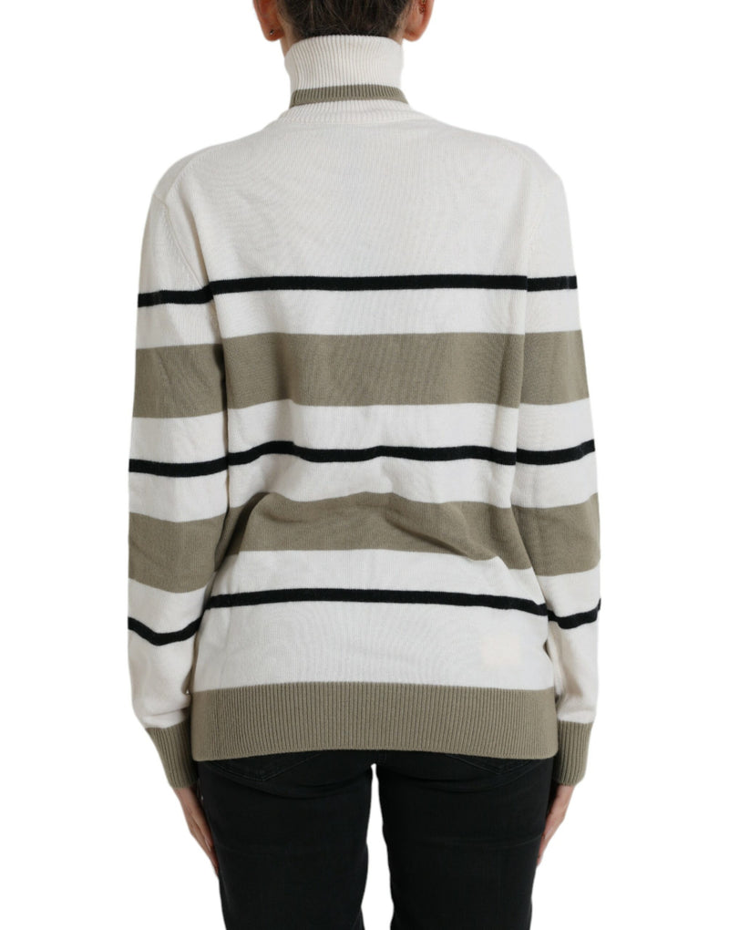 Italian Striped Wool Turtleneck Sweater Dolce & Gabbana