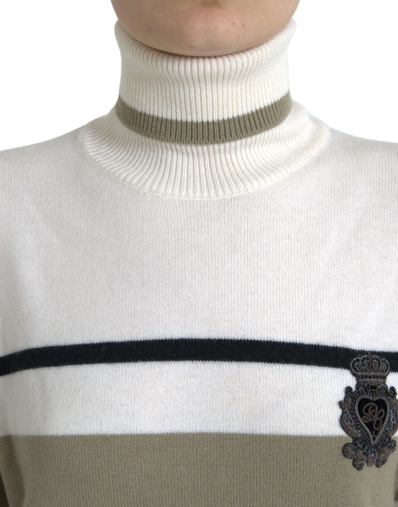 Italian Striped Wool Turtleneck Sweater Dolce & Gabbana