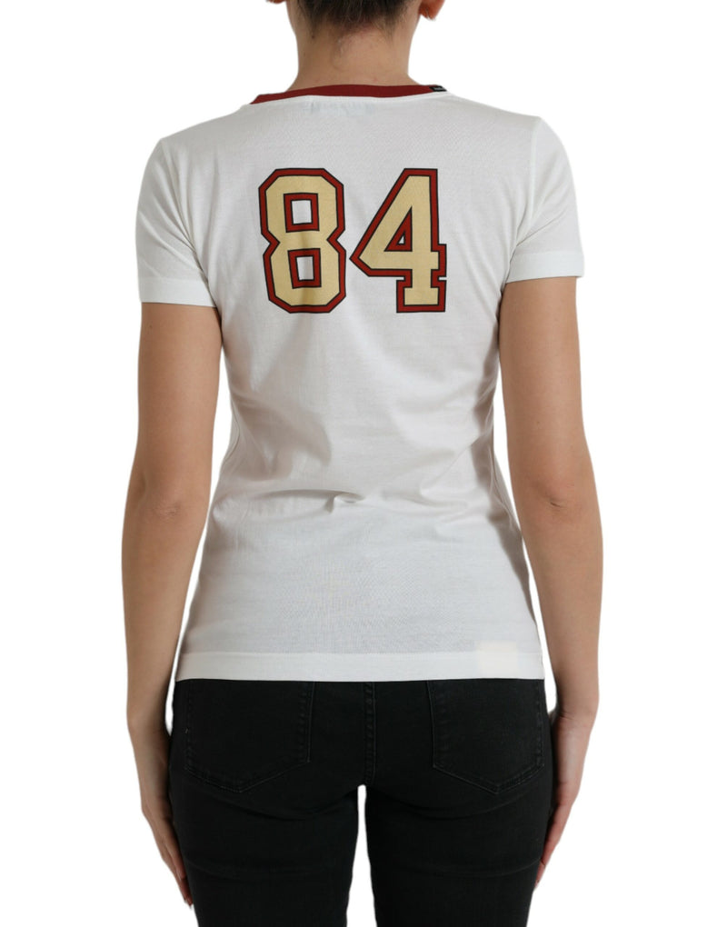 Elegant White Cotton Crew Neck Tee Dolce & Gabbana