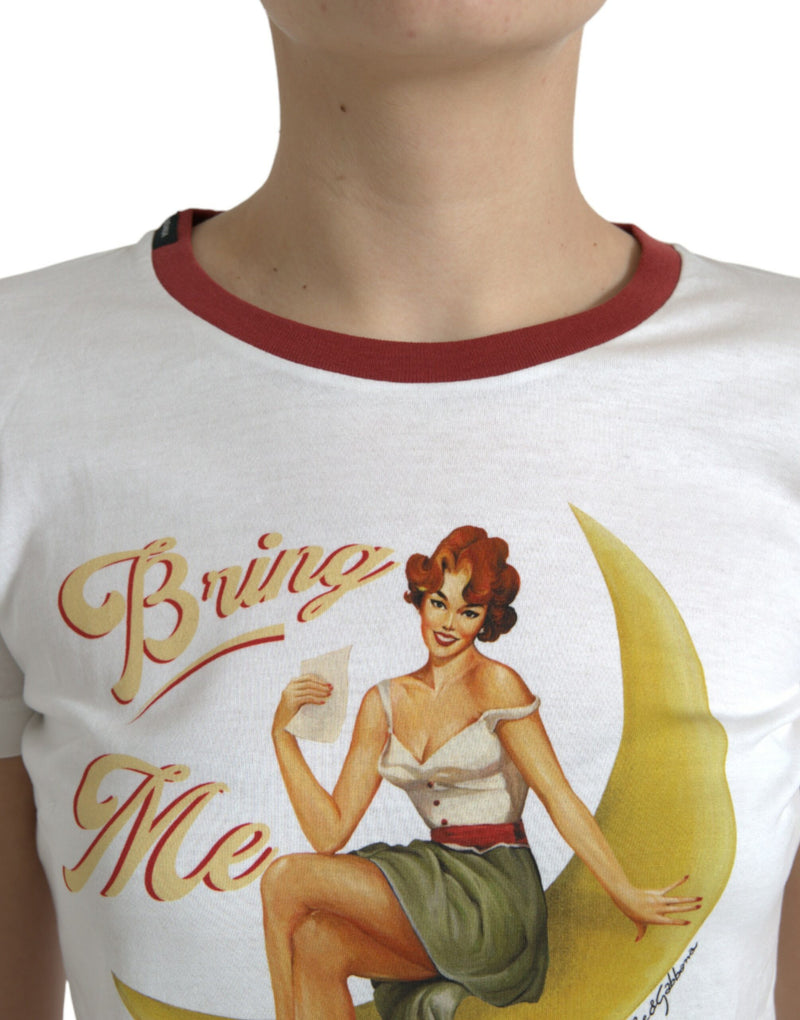 Elegant White Cotton Crew Neck Tee Dolce & Gabbana