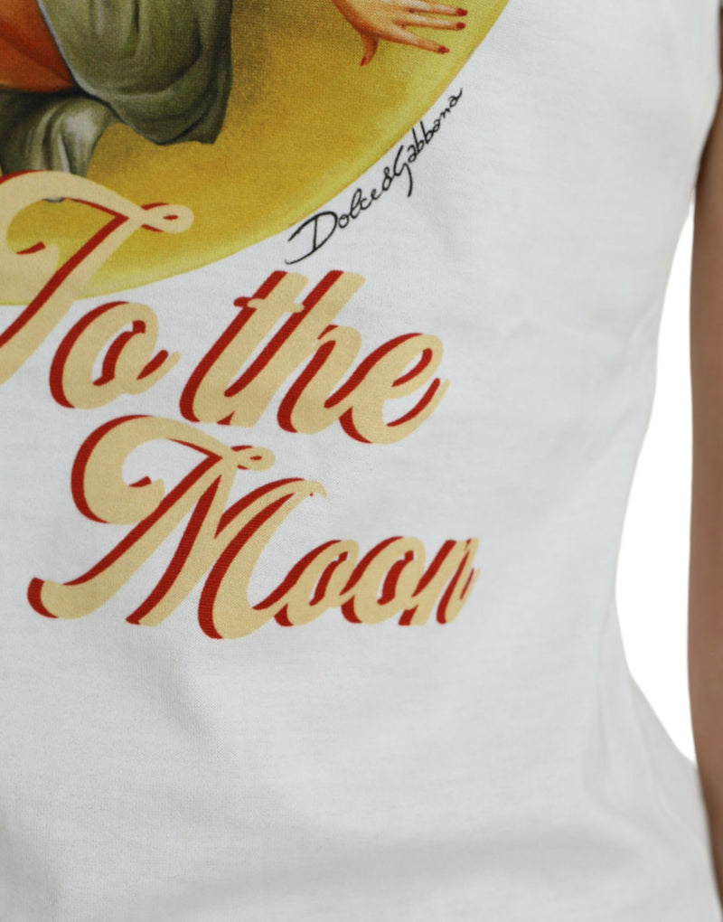 Elegant White Cotton Crew Neck Tee Dolce & Gabbana