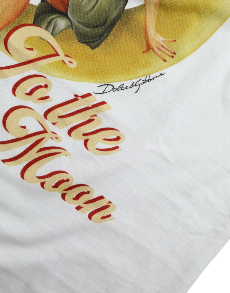 Elegant White Cotton Crew Neck Tee Dolce & Gabbana