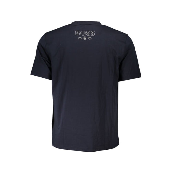 Blue Cotton Men T-Shirt Hugo Boss