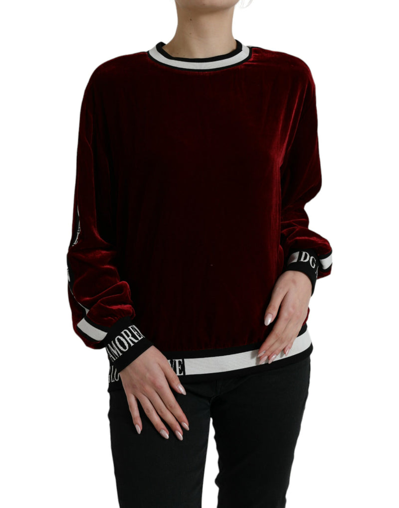 Elegant Burgundy Silk-Blend Sweater Dolce & Gabbana