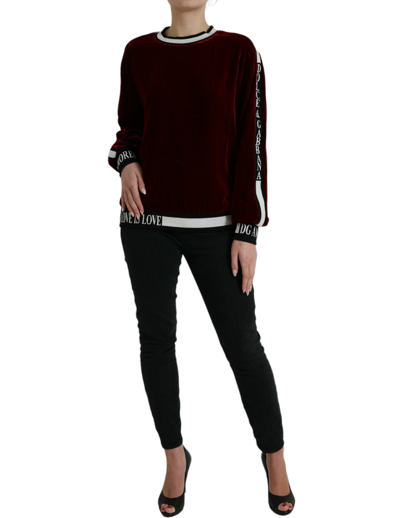 Elegant Burgundy Silk-Blend Sweater Dolce & Gabbana