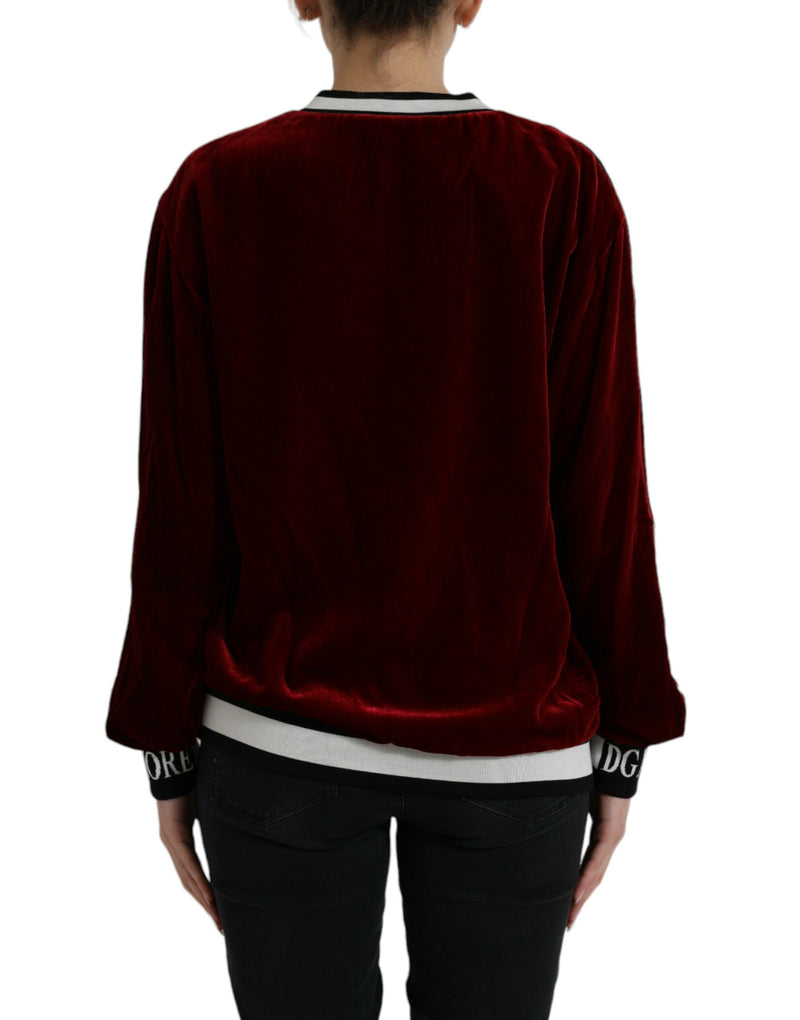 Elegant Burgundy Silk-Blend Sweater Dolce & Gabbana