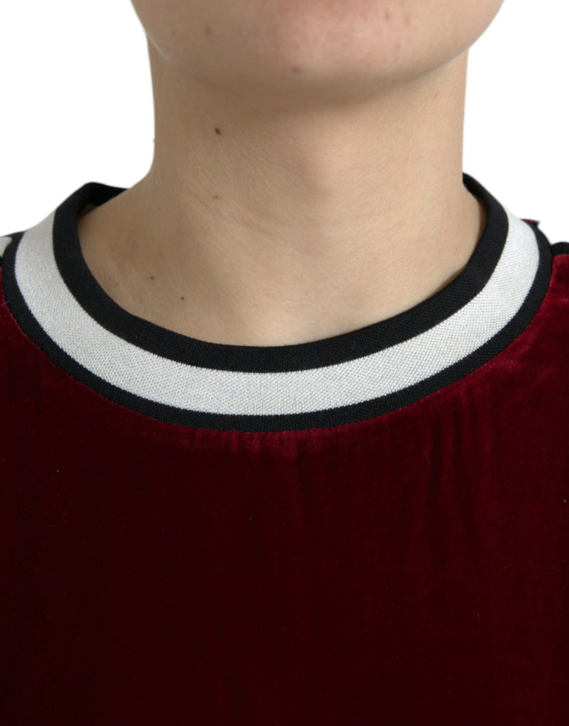 Elegant Burgundy Silk-Blend Sweater Dolce & Gabbana