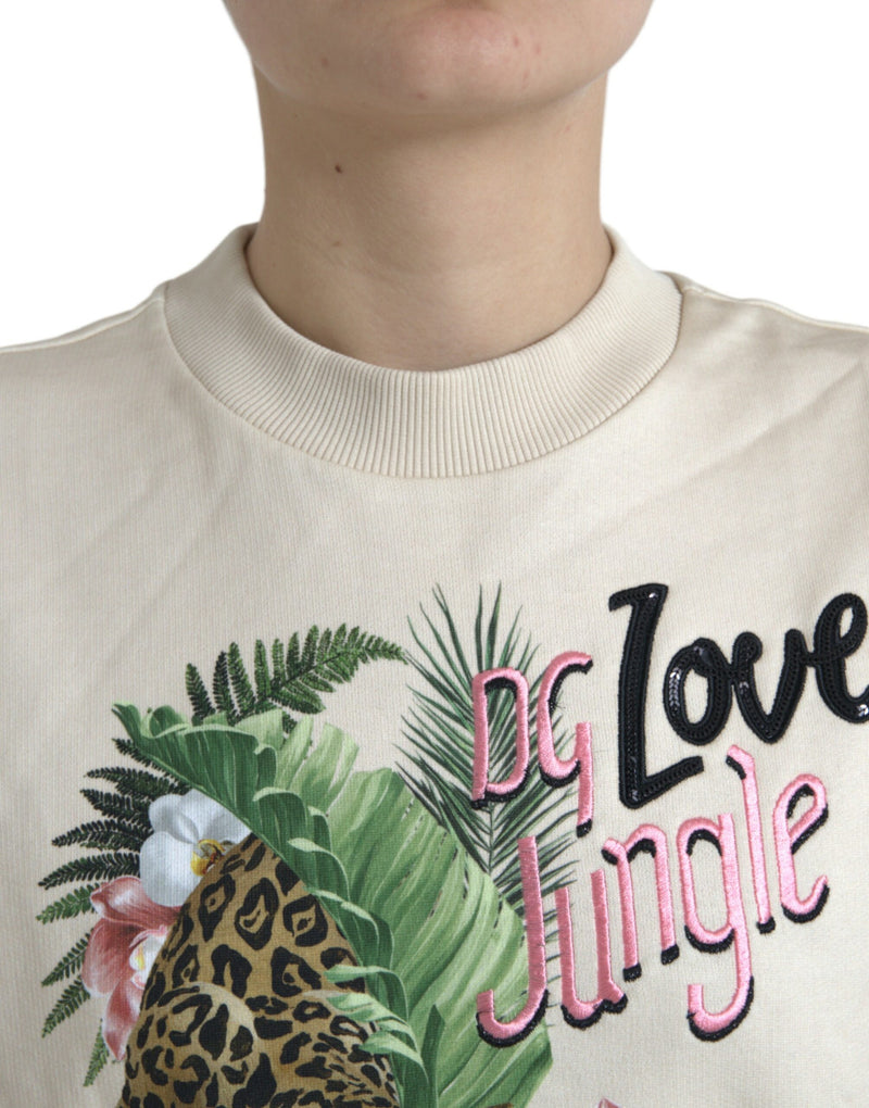 Elegant Jungle Print Crewneck Sweater Dolce & Gabbana