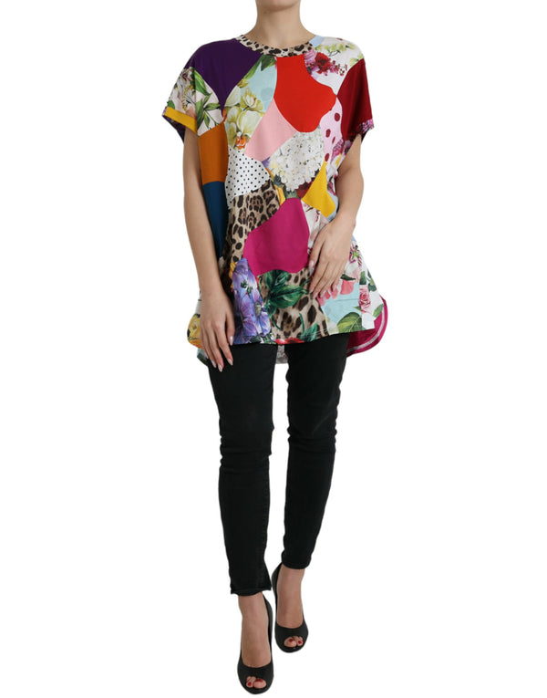 Multicolor Cotton Silk Patchwork Blouse Dolce & Gabbana