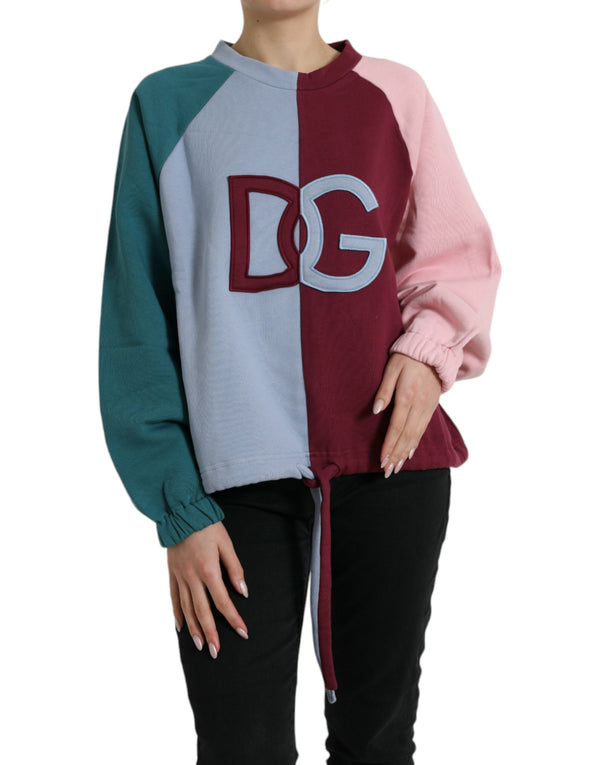 Multicolor Cotton Crew Neck Sweater Dolce & Gabbana