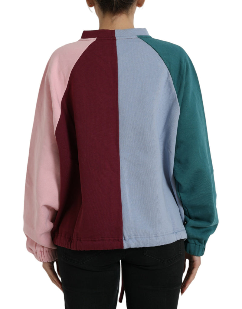 Multicolor Cotton Crew Neck Sweater Dolce & Gabbana