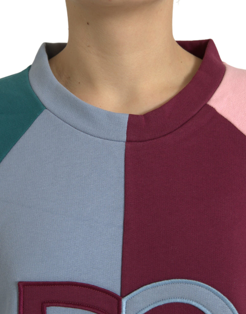 Multicolor Cotton Crew Neck Sweater Dolce & Gabbana