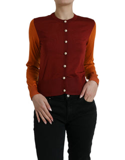 Elegant Silk Cardigan Sweater in Vibrant Tones Dolce & Gabbana