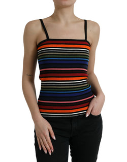 Chic Striped Spaghetti Strap Tank Top Dolce & Gabbana