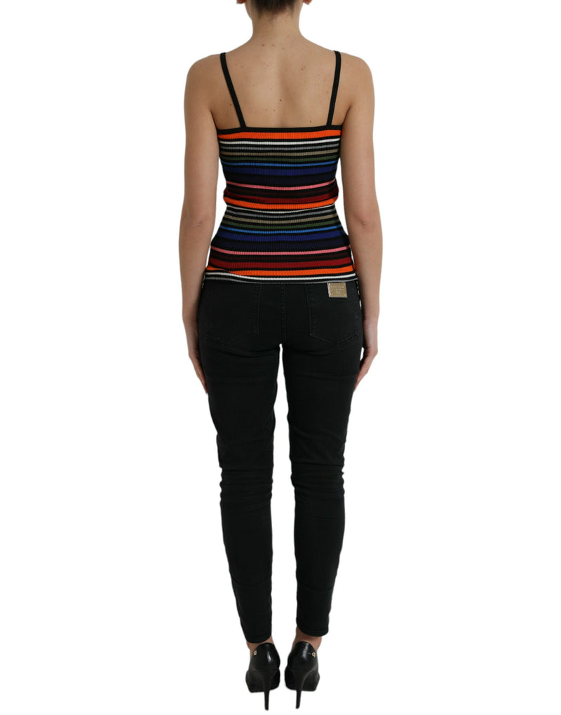 Chic Striped Spaghetti Strap Tank Top Dolce & Gabbana