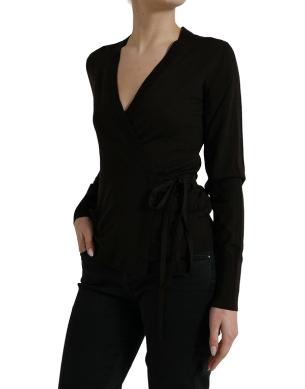 Elegant Black Virgin Wool Cardigan Dolce & Gabbana