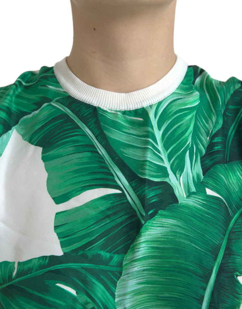 Silk Banana Leaf Print Tank Top Dolce & Gabbana