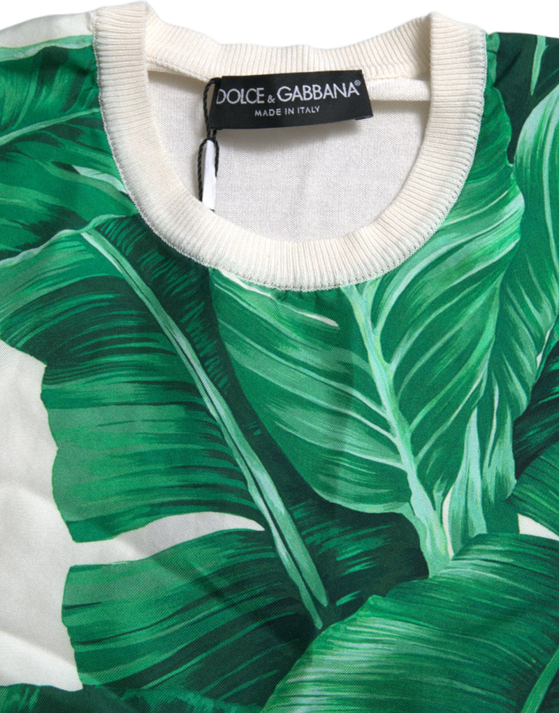 Silk Banana Leaf Print Tank Top Dolce & Gabbana