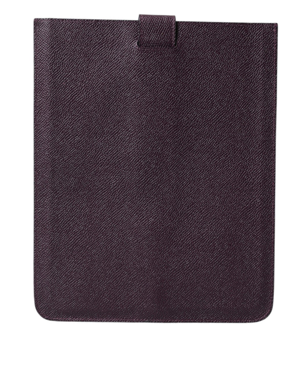 Elegant Leather Tablet Pouch in Rich Brown Dolce & Gabbana