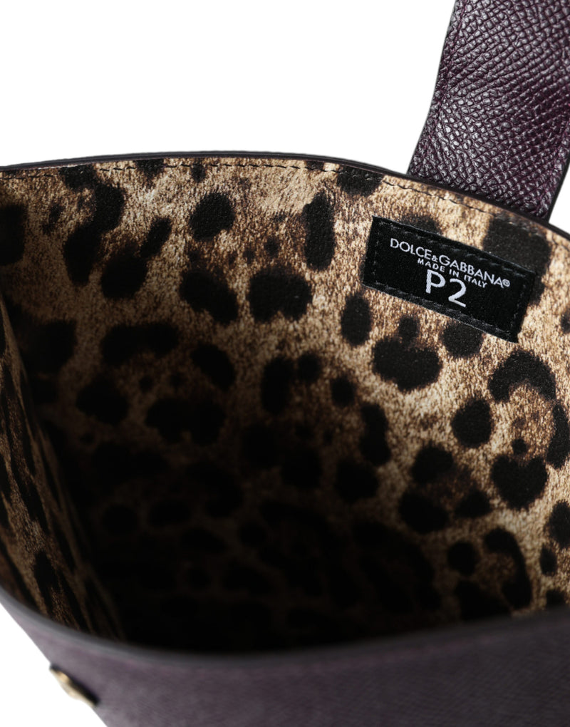 Elegant Leather Tablet Pouch in Rich Brown Dolce & Gabbana