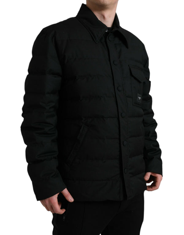 Elegant Black Padded Parka Jacket Dolce & Gabbana